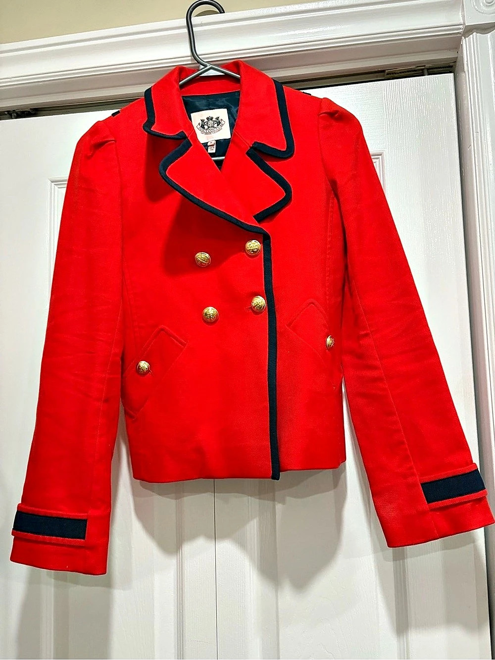 Juicy Couture Red Double-Breasted Blazer